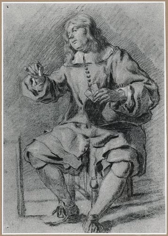 Uomo seduto che gioca a carte - Museum Graphische Sammlung im Städelschen Kunstinstitut